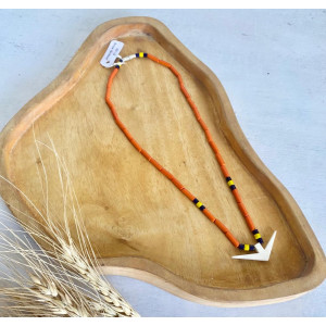 Glass beads with arrow bone design neck piece for Men - Iza-U